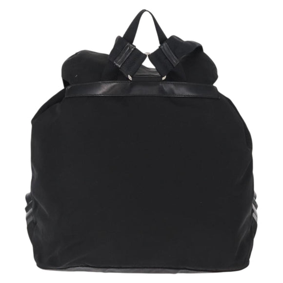 PRADA Backpack Nylon Black Silver Auth 151668