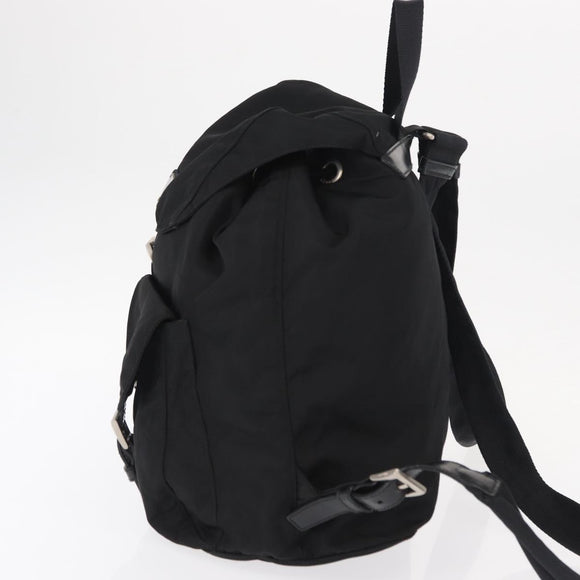 PRADA Backpack Nylon Black Silver Auth 151668