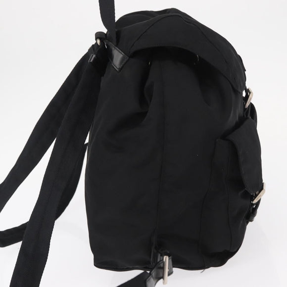 PRADA Backpack Nylon Black Silver Auth 151668
