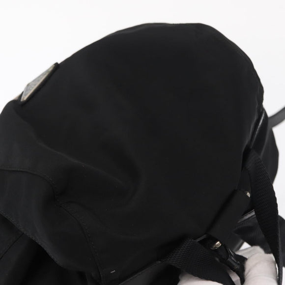 PRADA Backpack Nylon Black Silver Auth 151668