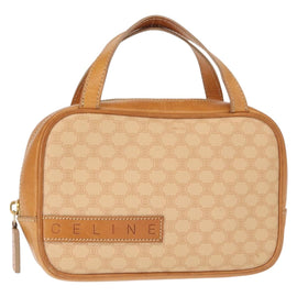 CELINE Macadam Canvas Hand Bag PVC Beige Gold Auth 151669