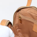 CELINE Macadam Canvas Hand Bag PVC Beige Gold Auth 151669-20