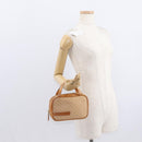 CELINE Macadam Canvas Hand Bag PVC Beige Gold Auth 151669-22