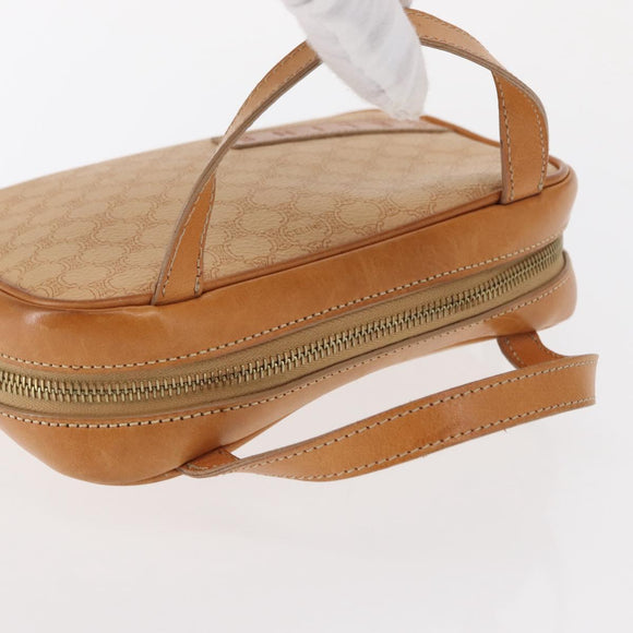 CELINE Macadam Canvas Hand Bag PVC Beige Gold Auth 151669