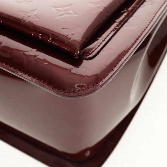 LOUIS VUITTON Monogram Vernis Romaine Hand Bag Rouge Favist M91393 Auth 151670AV