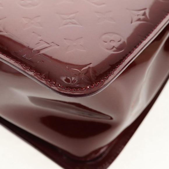 LOUIS VUITTON Monogram Vernis Romaine Hand Bag Rouge Favist M91393 Auth 151670AV