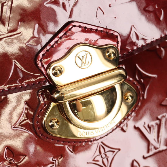 LOUIS VUITTON Monogram Vernis Romaine Hand Bag Rouge Favist M91393 Auth 151670V