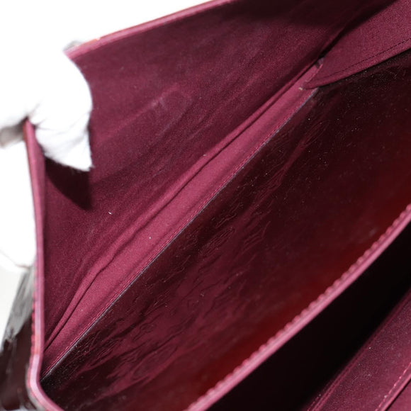 LOUIS VUITTON Monogram Vernis Romaine Hand Bag Rouge Favist M91393 Auth 151670V