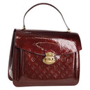 LOUIS VUITTON Monogram Vernis Romaine Hand Bag Rouge Favist M91393 Auth 151670V-1
