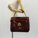 LOUIS VUITTON Monogram Vernis Romaine Hand Bag Rouge Favist M91393 Auth 151670V-24