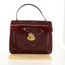 LOUIS VUITTON Monogram Vernis Romaine Hand Bag Rouge Favist M91393 Auth 151670AV-12