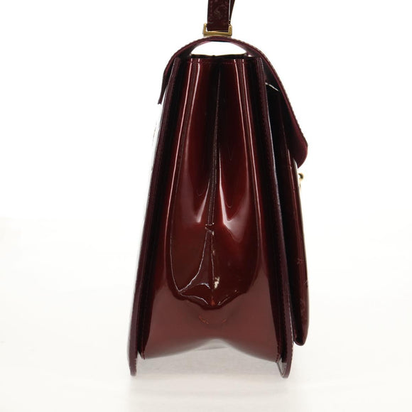 LOUIS VUITTON Monogram Vernis Romaine Hand Bag Rouge Favist M91393 Auth 151670V