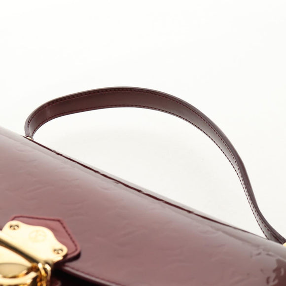 LOUIS VUITTON Monogram Vernis Romaine Hand Bag Rouge Favist M91393 Auth 151670V