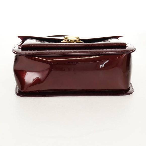 LOUIS VUITTON Monogram Vernis Romaine Hand Bag Rouge Favist M91393 Auth 151670V