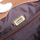 LOEWE Anagram Tote Bag Leather Brown Gold Auth 151671-17