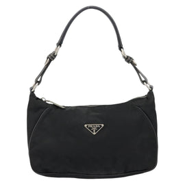 PRADA Shoulder Bag Nylon Black Silver Auth 151673 - 0