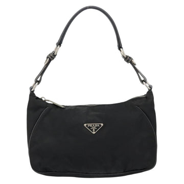 PRADA Shoulder Bag Nylon Black Silver Auth 151673 - 0