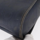 Christian Dior Hand Bag Leather Navy Gold Auth 151674-10