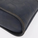 Christian Dior Hand Bag Leather Navy Gold Auth 151674-11