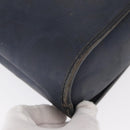 Christian Dior Hand Bag Leather Navy Gold Auth 151674-12