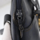 Christian Dior Hand Bag Leather Navy Gold Auth 151674-14