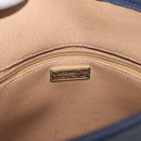 Christian Dior Hand Bag Leather Navy Gold Auth 151674-16