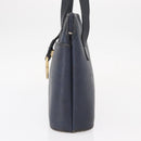 Christian Dior Hand Bag Leather Navy Gold Auth 151674-4