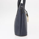 Christian Dior Hand Bag Leather Navy Gold Auth 151674-5