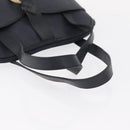 Christian Dior Hand Bag Leather Navy Gold Auth 151674-7