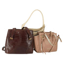 Salvatore Ferragamo Tote Bag Leather 3 Set White Pink black Auth 151677-1