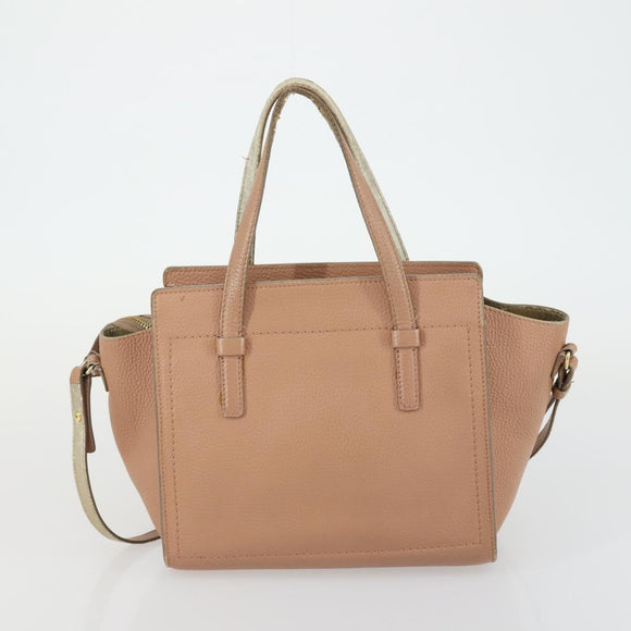 Salvatore Ferragamo Tote Bag Leather 3 Set White Pink black Auth 151677