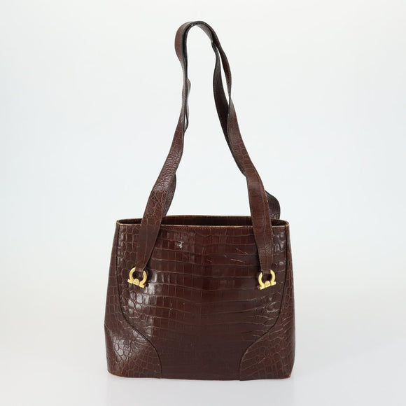 Salvatore Ferragamo Tote Bag Leather 3 Set White Pink black Auth 151677