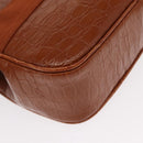 Salvatore Ferragamo Vala Hand Bag Leather 2way Brown Gold Auth 151678-12