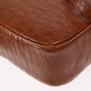 Salvatore Ferragamo Vala Hand Bag Leather 2way Brown Gold Auth 151678-15