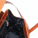 Salvatore Ferragamo Vala Hand Bag Leather 2way Brown Gold Auth 151678-19