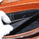 Salvatore Ferragamo Vala Hand Bag Leather 2way Brown Gold Auth 151678-22