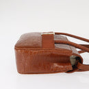 Salvatore Ferragamo Vala Hand Bag Leather 2way Brown Gold Auth 151678-4