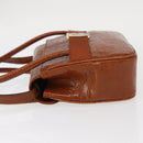 Salvatore Ferragamo Vala Hand Bag Leather 2way Brown Gold Auth 151678-5