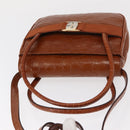 Salvatore Ferragamo Vala Hand Bag Leather 2way Brown Gold Auth 151678-6