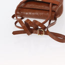 Salvatore Ferragamo Vala Hand Bag Leather 2way Brown Gold Auth 151678-9