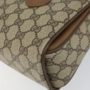 GUCCI GG Supreme Hand Bag PVC Beige Gold 116 02 080 Auth 151679-9