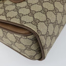 GUCCI GG Supreme Hand Bag PVC Beige Gold 116 02 080 Auth 151679-14