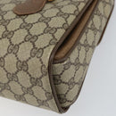 GUCCI GG Supreme Hand Bag PVC Beige Gold 116 02 080 Auth 151679-15