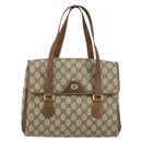GUCCI GG Supreme Hand Bag PVC Beige Gold 116 02 080 Auth 151679-13