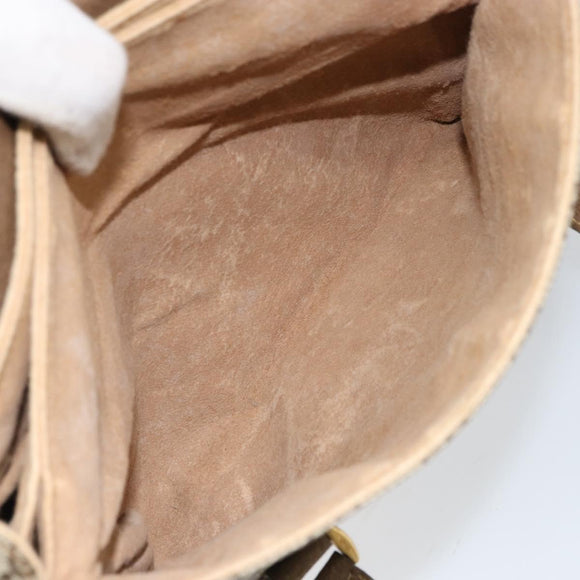 GUCCI GG Supreme Hand Bag PVC Beige Gold 116 02 080 Auth 151679