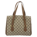 GUCCI GG Supreme Hand Bag PVC Beige Gold 116 02 080 Auth 151679-2