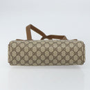 GUCCI GG Supreme Hand Bag PVC Beige Gold 116 02 080 Auth 151679-5