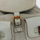 GUCCI Bamboo Backpack Suede Light Blue Gold 003 2058 0016 Auth 151681-18