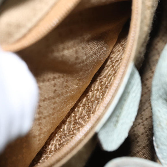 GUCCI Bamboo Backpack Suede Light Blue Gold 003 2058 0016 Auth 151681