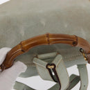 GUCCI Bamboo Backpack Suede Light Blue Gold 003 2058 0016 Auth 151681-7